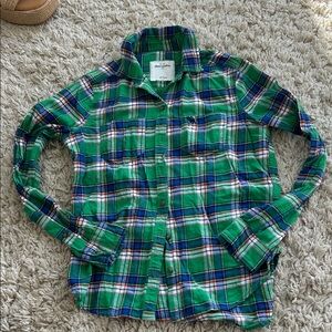 Abercrombie & Fitch Green Plaid Kids Shirt